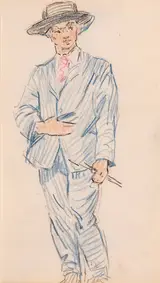 Mary Swanzy, ARTIST HOLDING BRUSHES