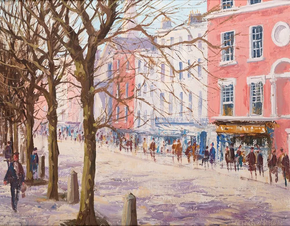 STUDY FOR ST. STEPHEN'S GREEN, DUBLIN by Fergus O'Ryan, oil on board, sold Oct 2023