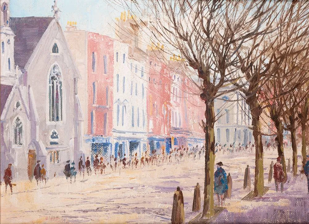 ST. STEPHEN'S GREEN, DUBLIN by Fergus O'Ryan, oil on board, sold Oct 2023