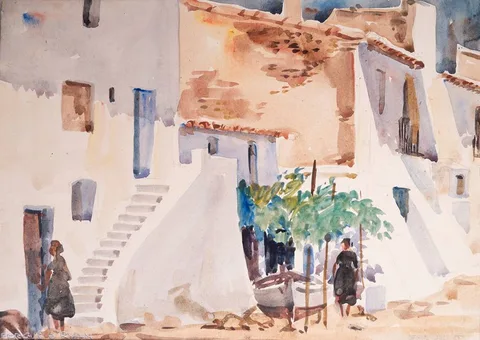Fergus O'Ryan, STREET SCENE, DÉNIA, SPAIN, 1955, watercolour