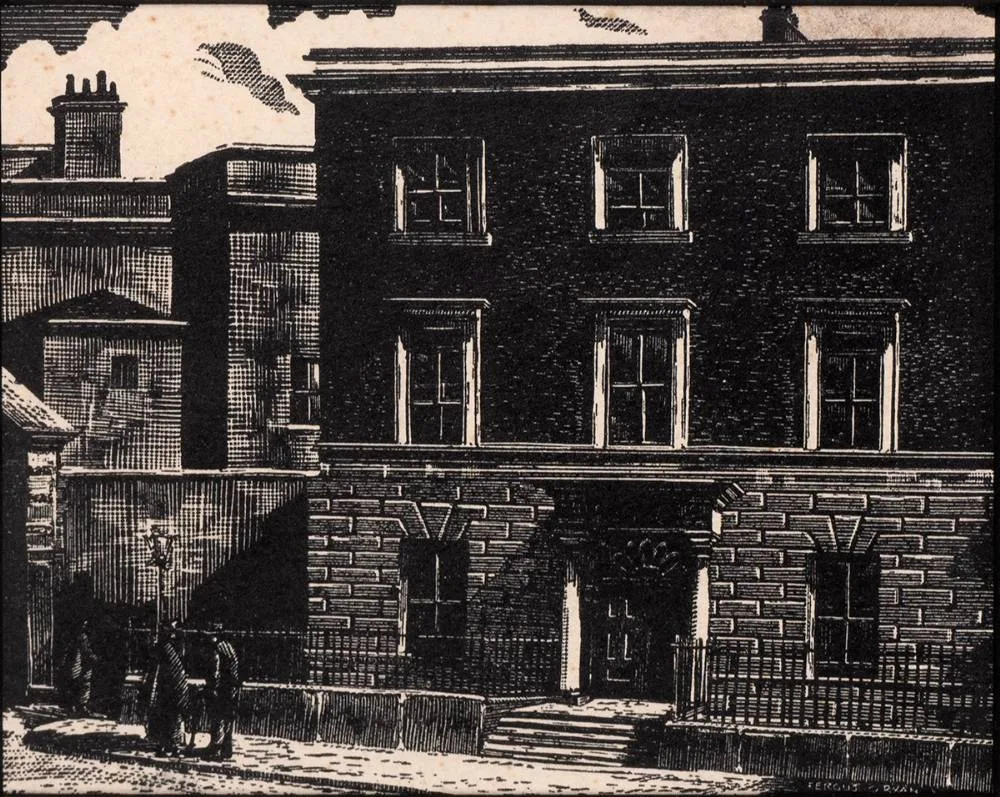 Fergus O'Ryan, CITY ASSEMBLY HOUSE, DUBLIN, monochrome engraving