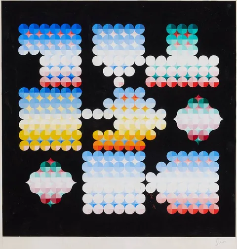 Piet Sluis, ABSTRACT, gouache