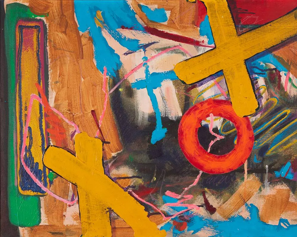 Joseph Hanley, STEP INSIDE, 1983, mixed media on panel