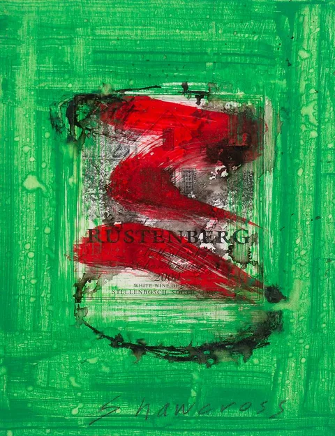 RUSTENBERG by Neil Shawcross, mixed media on panel, offered Oct 2023