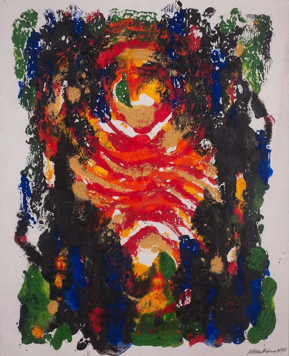 UNTITLED ABSTRACT by Pádraig Ó Mathúna, 1971, oil on canvas, offered Oct 2023