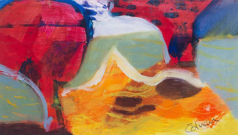 GYPSIES ORCHARD by Eamon Colman, gouache, sold Oct 2023