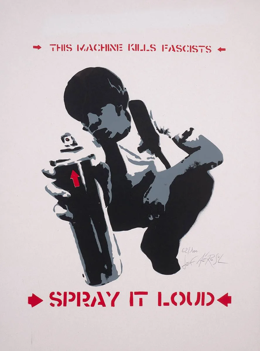 SPRAY IT LOUD by Jef Aérosol, 2007, serigraph; (no. 62 from an edition of 100), offered Oct 2023