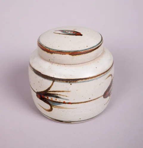 POT WITH LID by David Leach, stoneware, sold Oct 2023