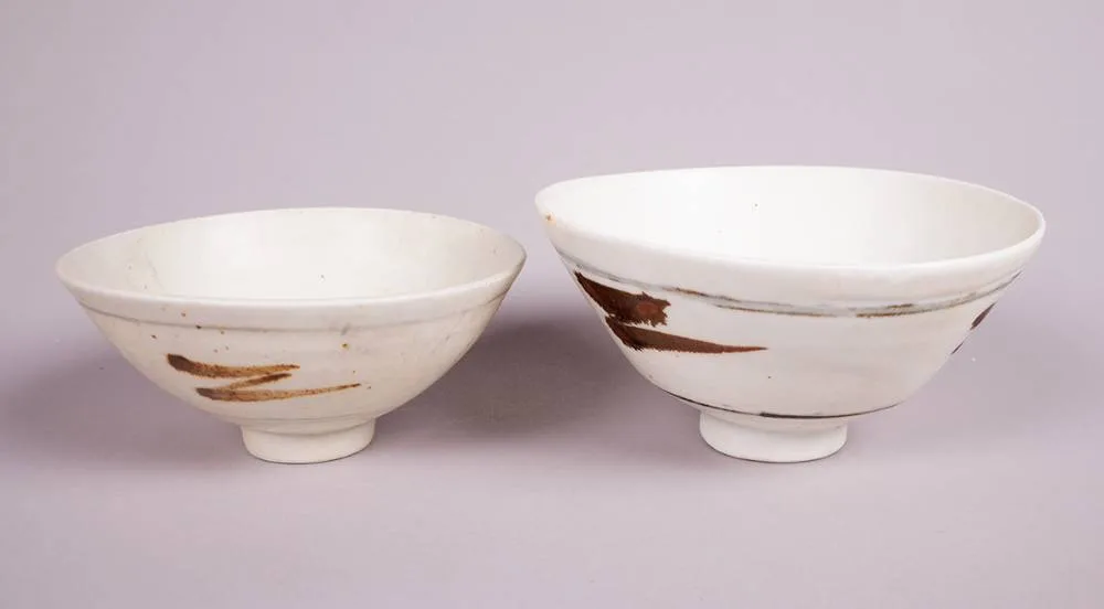 BOWLS (A PAIR) by David Leach, porcelain; (2), sold Oct 2023