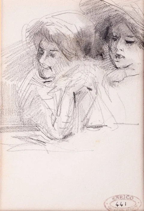 Pompeo Mariani, FROM THE OPERA BOX, pencil