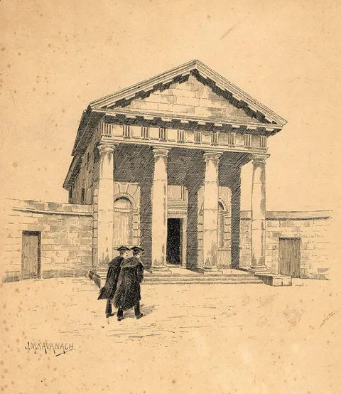 Joseph Malachy Kavanagh, SCENES FROM TRINITY COLLEGE, DUBLIN (SET OF THREE), ink; (3); (unframed)