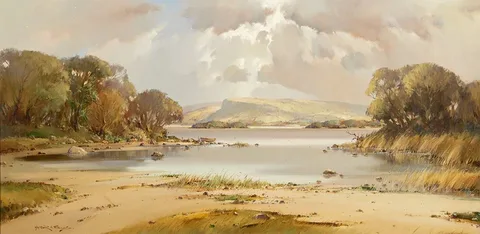 LOCH MACNEAN, FROM BELCOO, COUNTY FERMANAGH by Arthur H. Twells, oil on canvas, offered Oct 2023