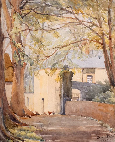 Eileen Reid, FARMYARD SCENE, 1941, watercolour