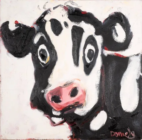 Deborah Donnelly, FRESIAN COW, oil on canvas; (unframed)