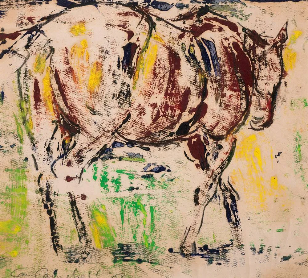 HORSE by Con Campbell, 2008, oil on paper, offered Oct 2023
