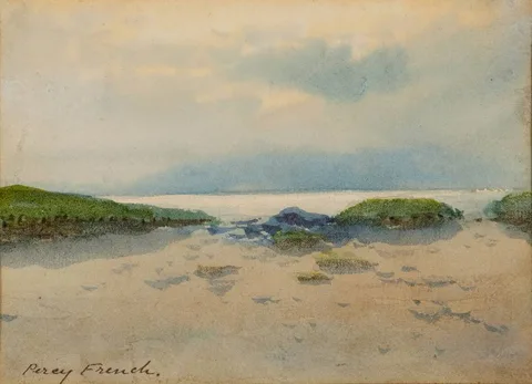 COASTAL SCENE, DONEGAL by William Percy French, watercolour, sold Oct 2023