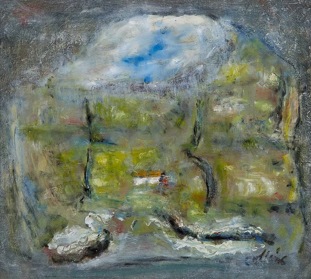 CLOUD ON THE HILL, DONEGAL by Patrick Collins, oil on board, sold Oct 2023