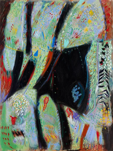 Tony O'Malley, SPRING ROOKS, 1986, oil on board