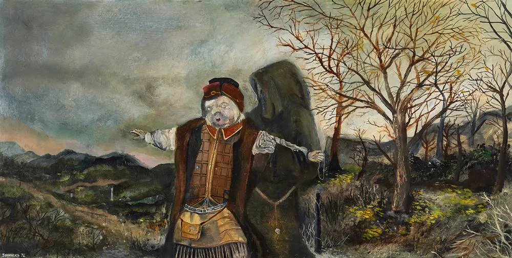 THE REFUSAL by John Shinnors, 1972, oil on board, sold Oct 2023