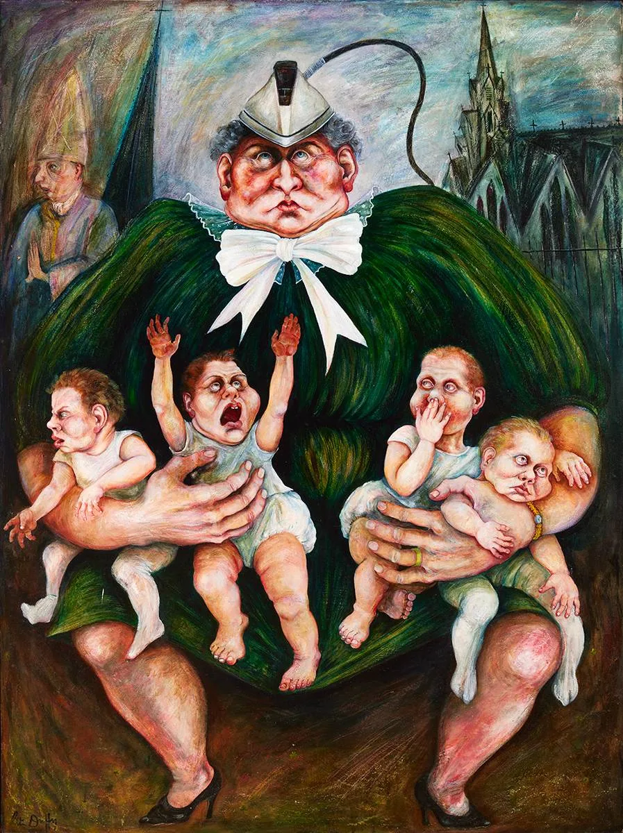 Rita Duffy, MOTHER IRELAND, 1989, oil on panel