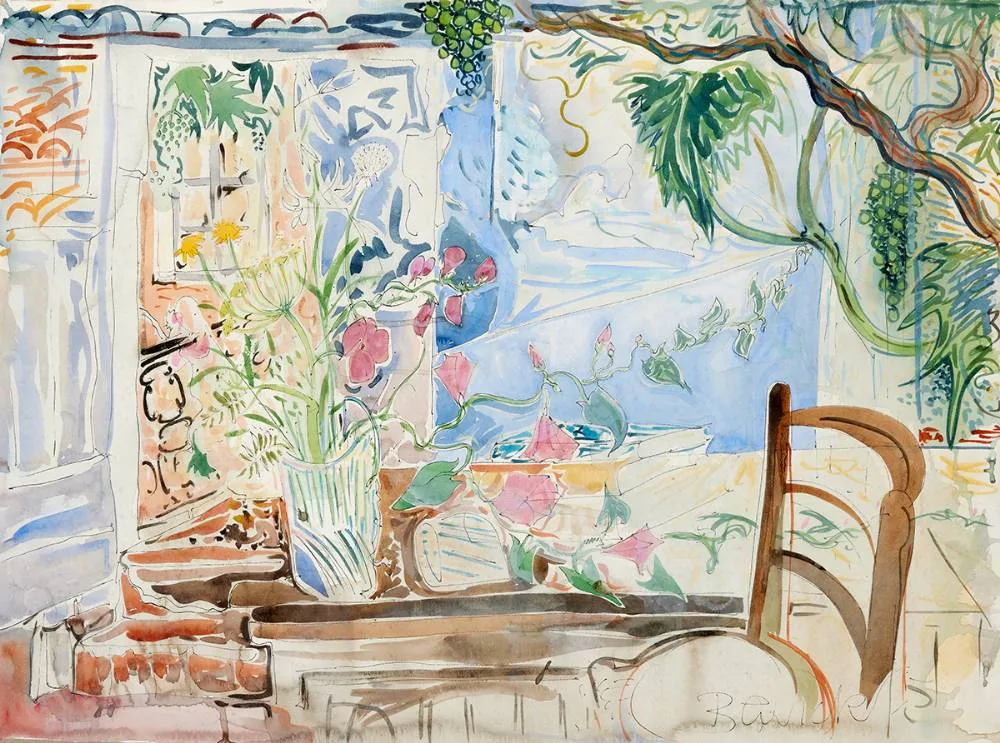 THE CONSERVATORY by Pauline Bewick, watercolour, sold Oct 2023