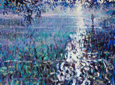 Arthur K. Maderson, DAWN HAZE CLEARING, STUDY NEAR DROMANA, RIVER BLACKWATER, COUNTY WATERFORD, oil on board