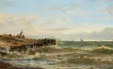 Edwin Hayes, EARLY MORNING AFTER STORM, GORLESTON HARBOUR, NORFOLK