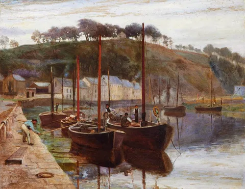 Joseph Poole Addey, HARBOUR SCENE, 1899, oil on canvas