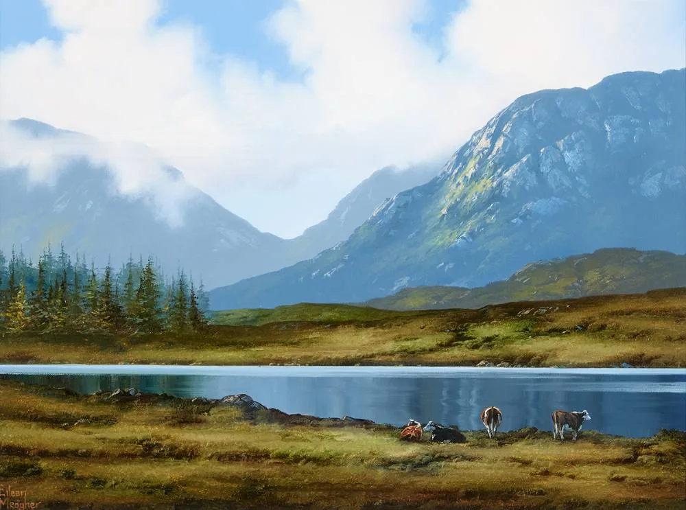 INAGH VALLEY, CONNEMARA by Eileen Meagher, 2002, oil on canvas, sold Oct 2023