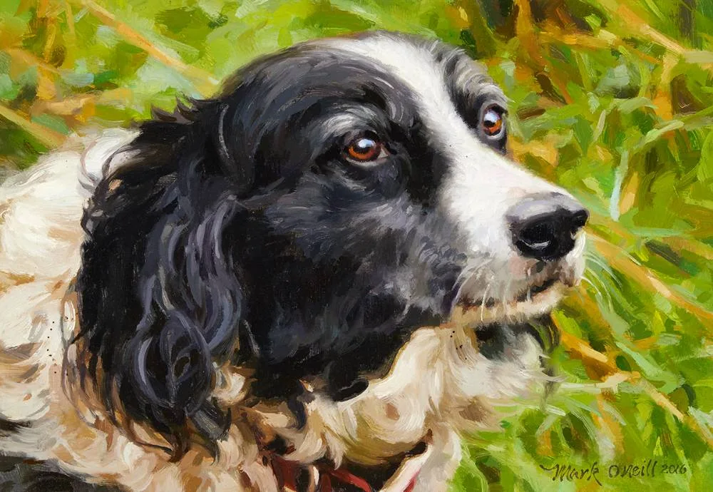 GENTLE FRIEND by Mark O'Neill, 2016, oil on board, sold Oct 2023