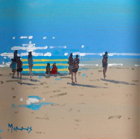 BRITTAS BAY, COUNTY WICKLOW by John Morris, oil on board, sold Jul 2023