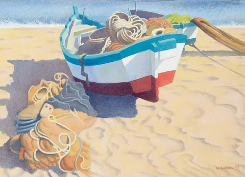 William Carron, BEACHED BOAT, 1997, watercolour