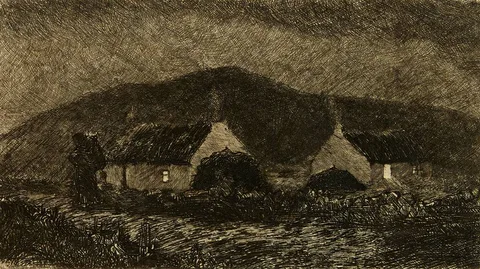 Estella Solomons, NIGHT IN ACHILL, 1916, etching