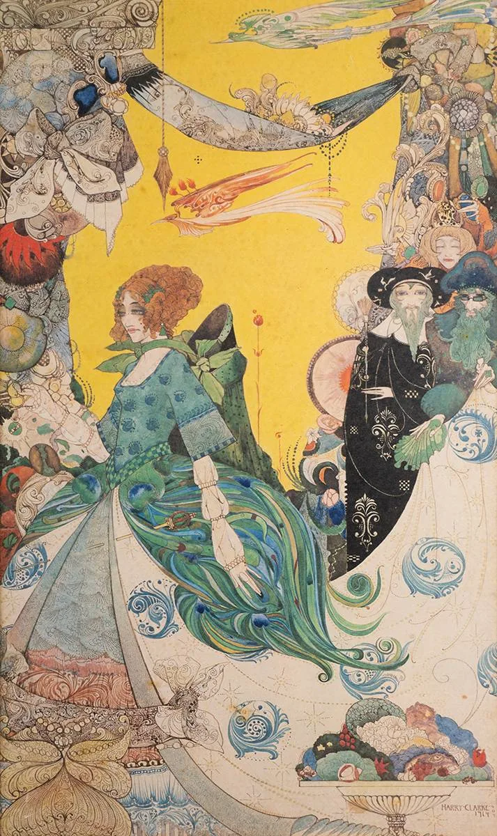 Harry Clarke, THE LADY OF DECORATION, 1914, photolithographic print