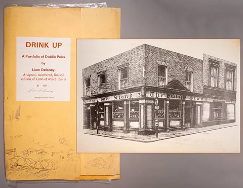 Liam Delaney, DRINK UP: A PORTFOLIO OF IRISH PUBS, 1974, print; (10); (no. 263 from an edition of 1000); (unframed)