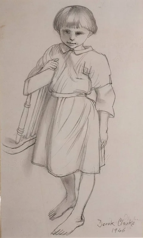 Derek Clarke, STANDING GIRL, 1946, pencil