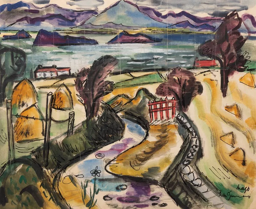 MAYO by Norah McGuinness, watercolour, sold Jul 2023