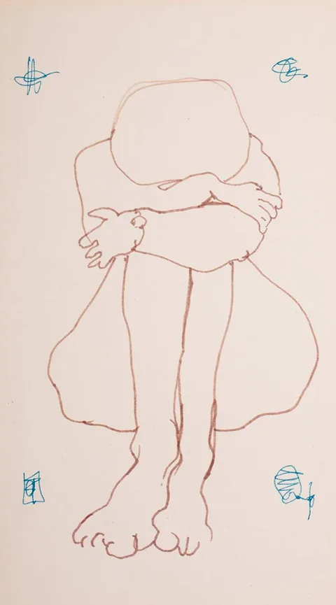 Barry Flanagan, NUDE, 1967, felt-tip pen