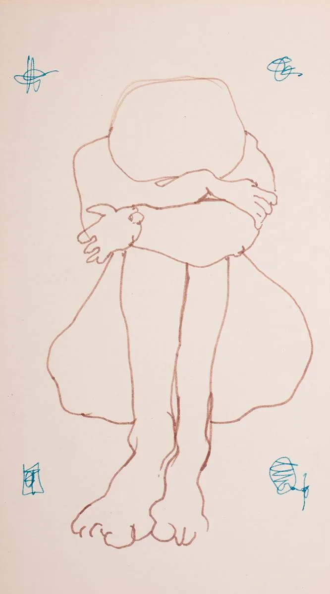 NUDE by Barry Flanagan, 1967, felt-tip pen, sold Jul 2023
