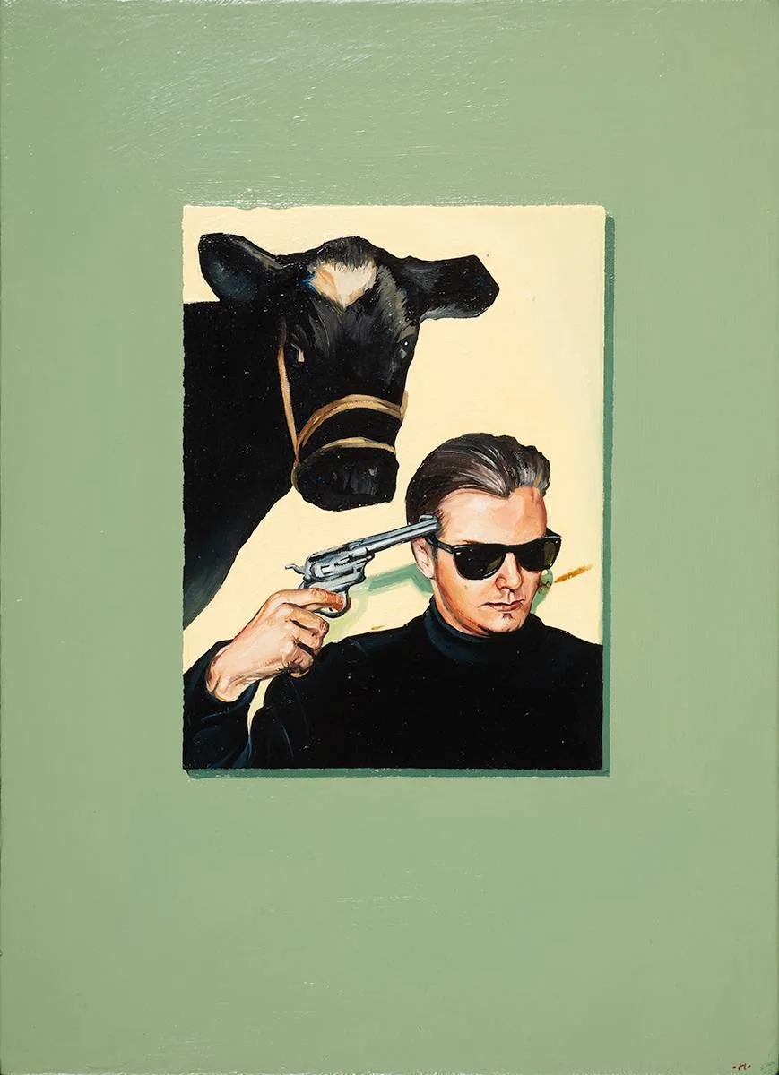 MAD COW by James Hanley, 1995, oil on canvas, sold Jul 2023