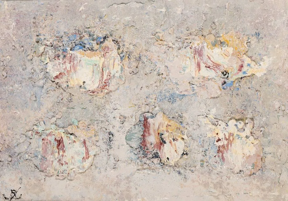 LANDSCAPE GRID by John Kingerlee, 2023, oil on board, offered Jul 2023