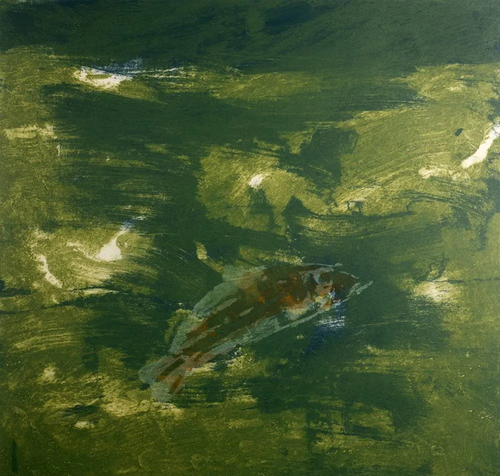 Barrie Cooke, STRIPER II, lithograph; (no. 5 from an edition of 75)