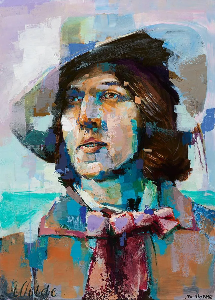 OSCAR WILDE by Tom Byrne, oil on canvas, sold Jul 2023