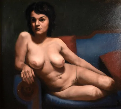 SEATED NUDE by Francis O'Toole, oil on canvas, offered Jul 2023