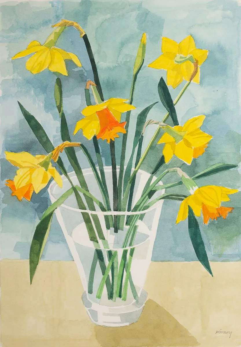 Desmond Kinney, STILL LIFE WITH DAFFODILS, 2005, watercolour