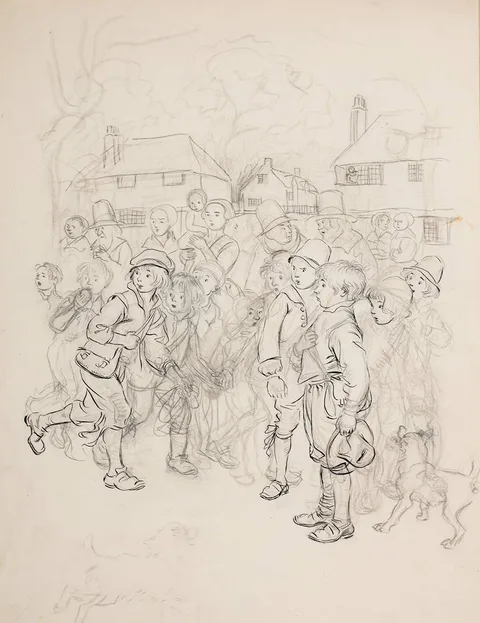 Hugh Thomson, ILLUSTRATION FOR 'THE SCARLET LETTER' BY NATHANIEL HAWTHORNE, pencil
