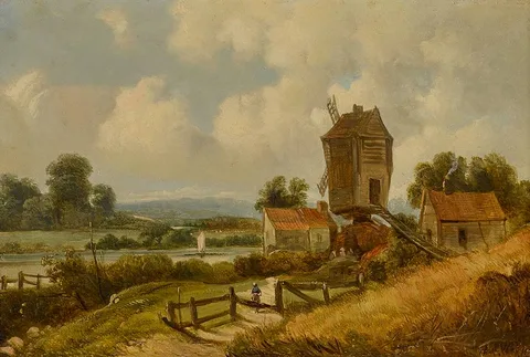 Alfred Henry Vickers, ON THE DARENT, KENT, oil on canvas