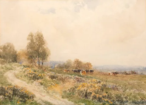 NEAR WOKING, SURREY by William Bingham McGuinness, watercolour heightened with white, offered Jul 2023