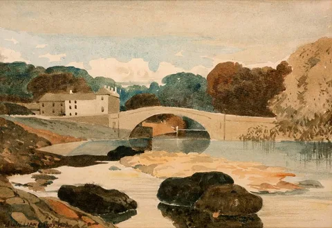 RIVER SCENE by Joseph William Carey, 1902, watercolour, offered Jul 2023
