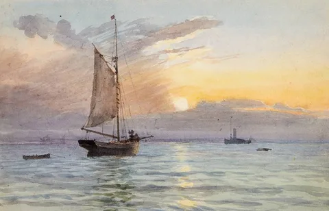 John F. Supple, SUNRISE, watercolour